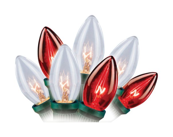 C4BG4N11 Ceramic C9 Light Set  25 Lights  Red & White -  Celebrations