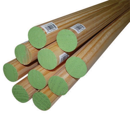 Picture of Alexandria Moulding 02541-R0036C1 1.25 x 36 in. Thunderbird Forest Poplar Dowels Hardwood  Light Green - pack of 4