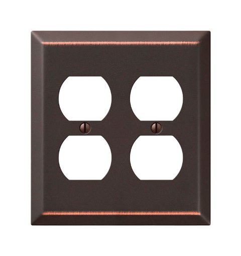 Picture of Amerelle 163DDDB 2 Duplex Wall Plate  Aged Bronze