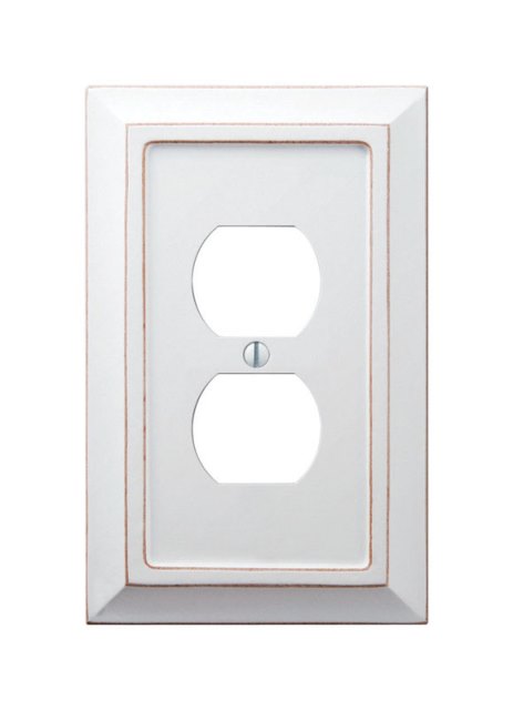 Picture of Amerelle 4040DDW Savannah Wood 1 Duplex Wall Plate  White