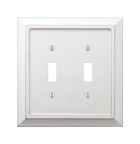 Picture of Amerelle 4040TTDW Savannah Wood 2 Toggle Wall Plate  White