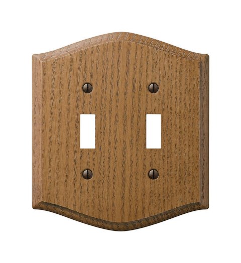Picture of Amerelle 701TT Country Wood 2 Toggle Wall Plate  Oak