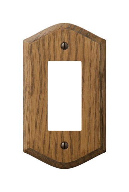 Picture of Amerelle 701R Country Wood 1 Rocker-GFCI Wall Plate  Oak