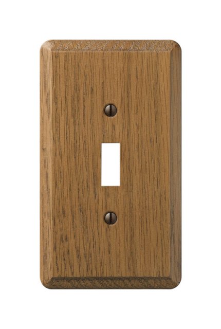 Picture of Amerelle 901T Contemporary Wood 1 Toggle Wall Plate  Medium Oak