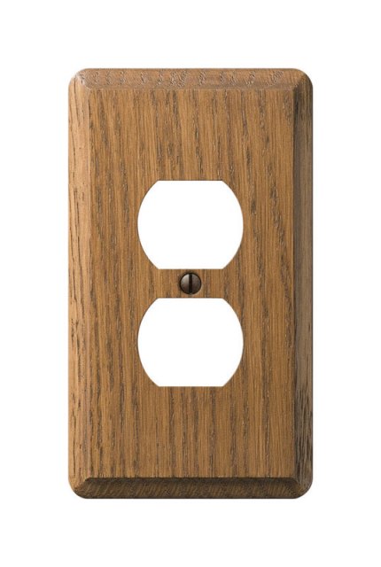 Picture of Amerelle 901D Contemporary Wood 1 Duplex Wall Plate  Medium Oak