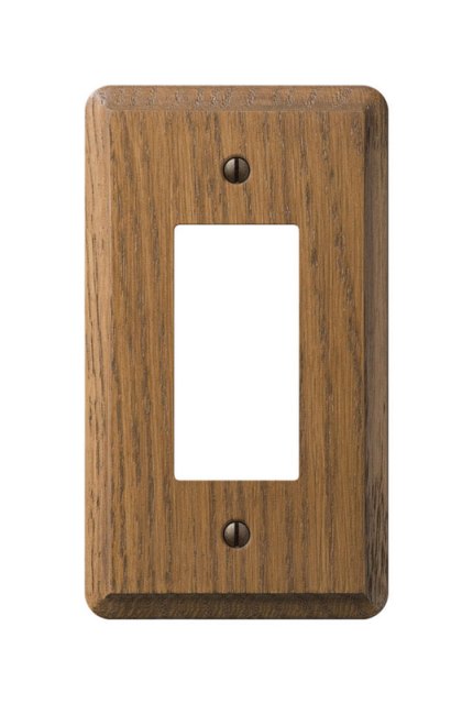 Picture of Amerelle 901R Contemporary Wood 1 Rocker-GFCI Wall Plate  Medium Oak