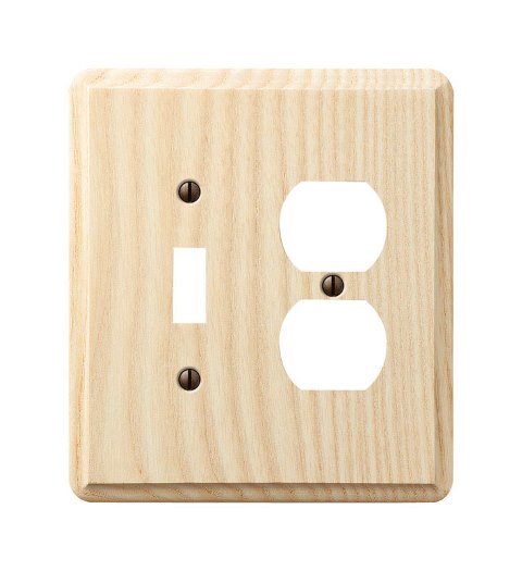 Picture of Amerelle 401TD Contemporary 1 Toggle &amp; 1 Duplex Outlet Wall Plate  Ash