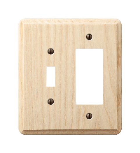 Picture of Amerelle 401TR Contemporary Unfinished 1 Toggle 1 Rocker-GFCI Wall Plate  Ash