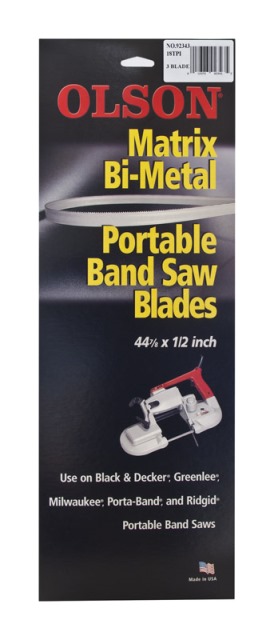 92343 18 TPI Bi-Metal Portable Band Saw Blade  44.875 x 0.50 in. - Box of 3 -  OLSON SAW, OL4893
