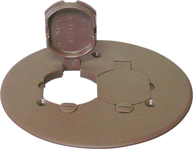 5133678U PVC Duplex Floor Box Cover for Duplex Receptacle Brown