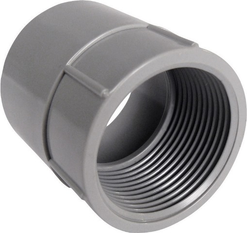 Conduit Fitting Adapter, 2-1/2 in, Threaded, PVC, PVC Coated
