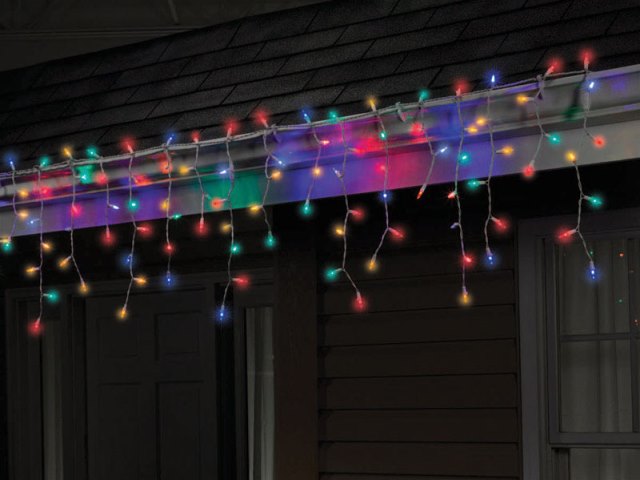 Picture of Celebrations 284B4215 LED Twinkle Icicle Light Set  100 Multi-Color