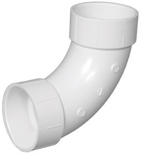 PVC003041000HA 90 deg PVC-Dwv Long Sweep Elbow, 3 in.