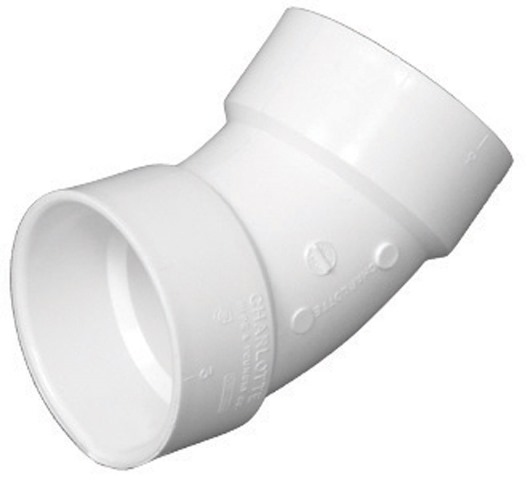 Charlotte Pipe Schedule 40 3 in. Hub X 3 in. D Hub PVC 45 Degree Elbow 1 pk