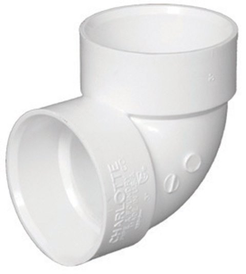Charlotte Pipe Schedule 40 2 in. Hub X 2 in. D Hub PVC 90 Degree Elbow 1 pk