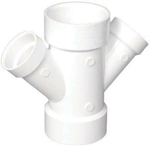 Charlotte Pipe & Foundry PVC006111200HA 4 in. PVC Double Wye Fitting