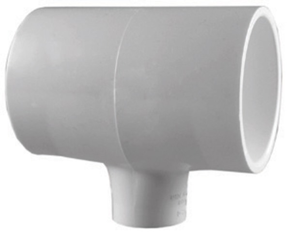 Charlotte Pipe & Foundry PVC024005400 90 deg Schedule 40 PVC Reducing Tee 1.25 x 1.25 x 1 in.