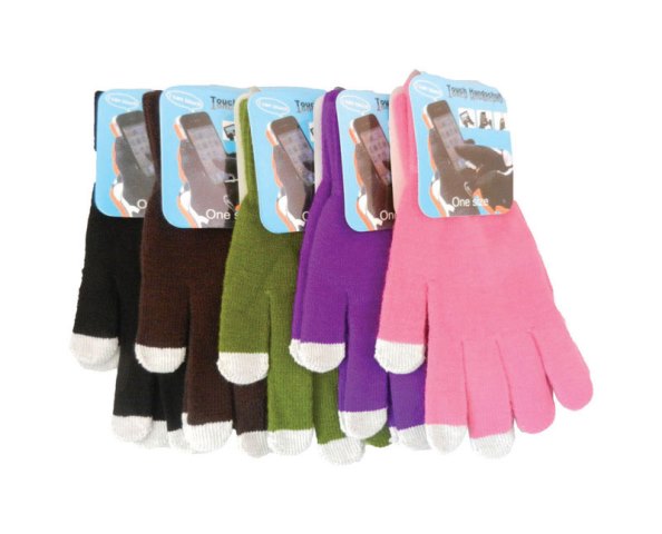 One Size Fits All Acrylic Texting Assorted Gloves