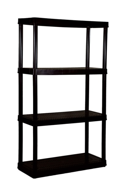 Picture of Gracious Living 91021 Solid Plastic Shelving with 4 Plastic Medium Duty  Black