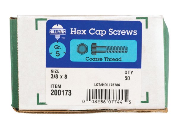200173 0.38 x 8 in. Grade 5 Hex Cap Screws