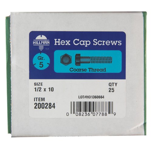 200284 0.5 x 10 in. Grade 5 Hex Cap Screws