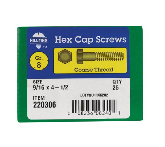220306 0.56 x 4.5 in. Grade 8 Hex Cap Screw