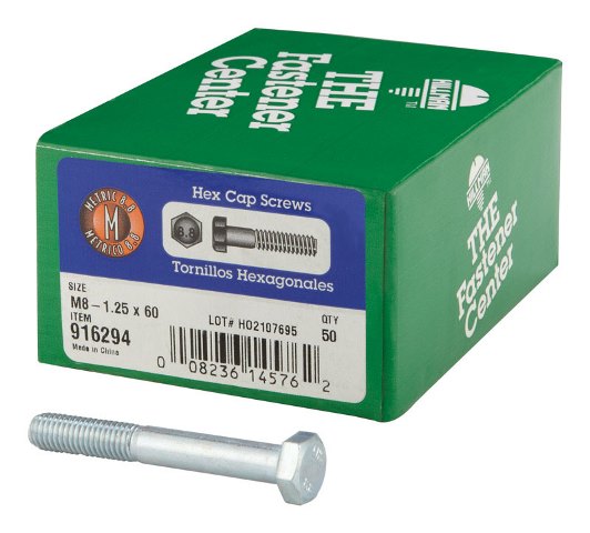 916294 M8 x 60 Metric Grade 8.8 Hex Head Cap Screw