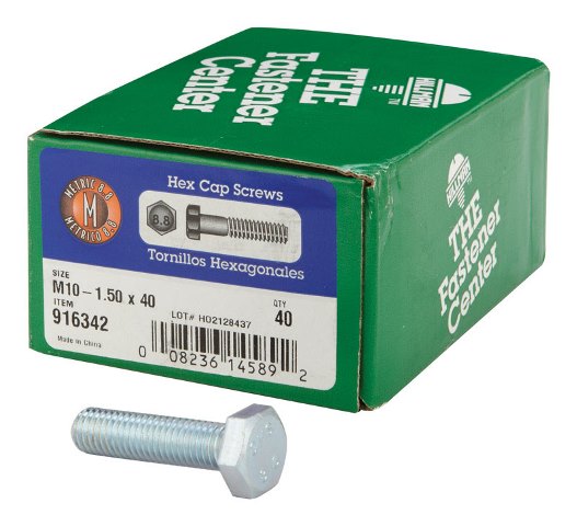 916342 M10-1.5 x 40 Hex Cap Metric Screw