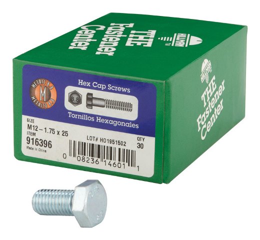 916396 M12 x 25 Hex Cap Screw Class 8.8