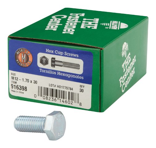 916398 M12 x 30 Hex Cap Screw Class 8.8