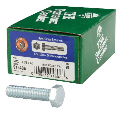 916406 M12 x 50 Metric Grade 8.8 Hex Head Cap Screw
