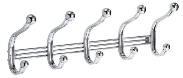 Interdesign 53670 York Lyra Wall Mount Hook Rack Chrome