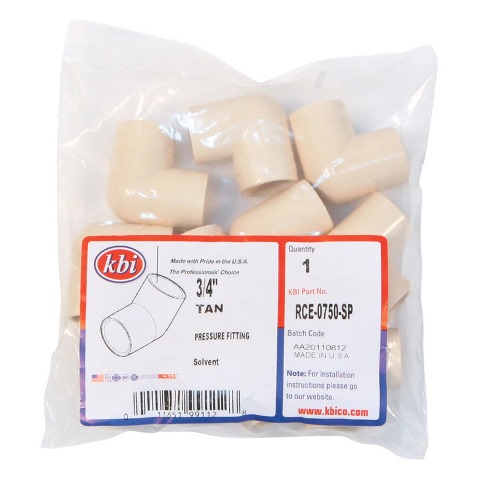 RCE-0750-SP CPVC 90 deg Elbow  Plastic - 0.75 in -  Kbi, 4486452