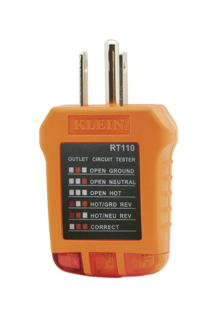 Picture of Klein Tools RT110 Receptacle Outlet Tester  Orange &amp; Black