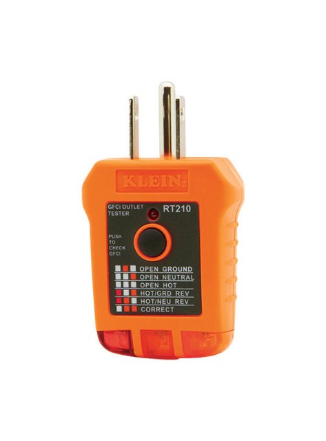 Picture of Klein Tools RT210 GFCI Receptacle Tester  Orange
