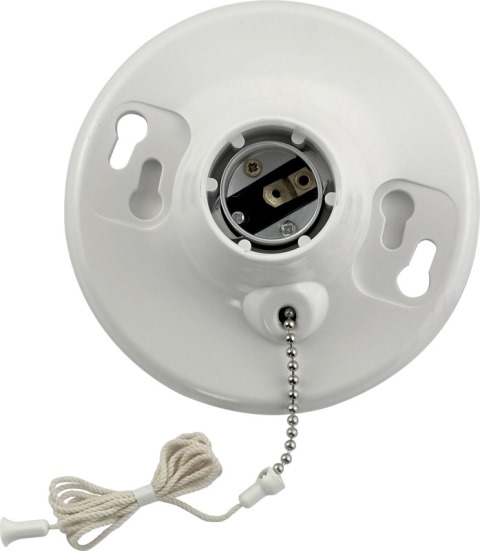 Picture of Cooper Wiring 08827-CW1 660 watt  250V Plastic Pull Chain Lamp Holder  White