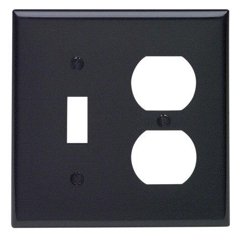 80705-00E Toggle & Duplex Gang Wall Plate Black