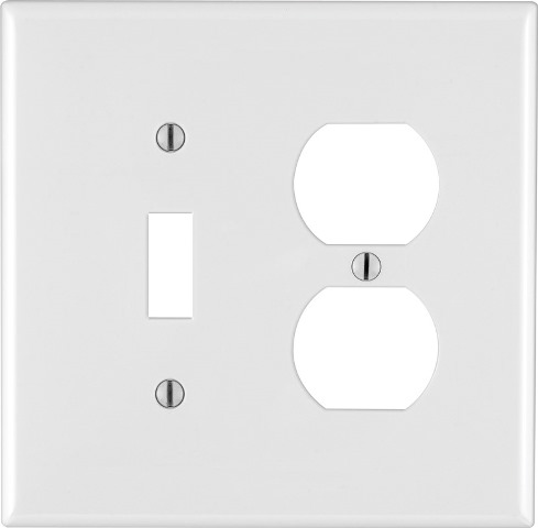 Picture of Cooper Wiring 0PJ18-00W Toggle &amp; Duplex Receptacle Mid Size Wallplate