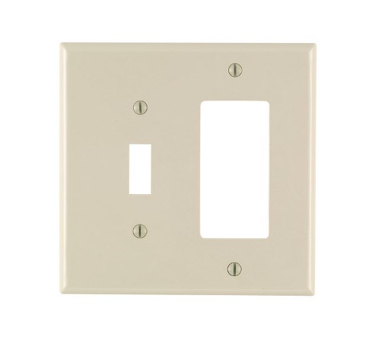 Picture of Cooper Lighting PJ126-00T 2-Gang -Toggle 1-Decora &amp; GFCI Combination Wallplate  Light Almond