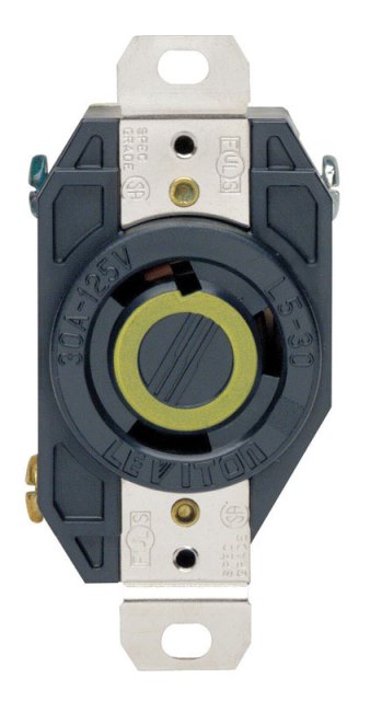 Picture of Cooper Wiring 02610-00D 125 Volt  30 amp Single Locking Receptacle