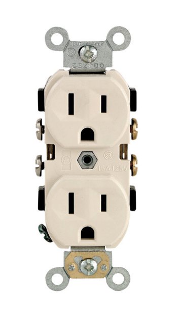 CBR15-00T 15 amp Decorative Duplex Receptacle  Light Almond
