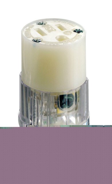 08219-PLC 125 Volt  15 amp Lighted Clear End Connector