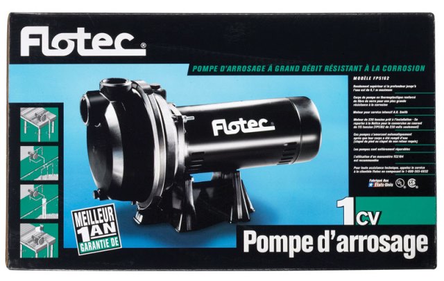 SprinklerPump, 1 hp, 1-1/2", TP, Buna-N