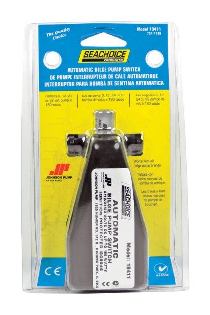 19411 12V Automatic Bilge Pump Switch 4.5 x 2.5 x 3 in.
