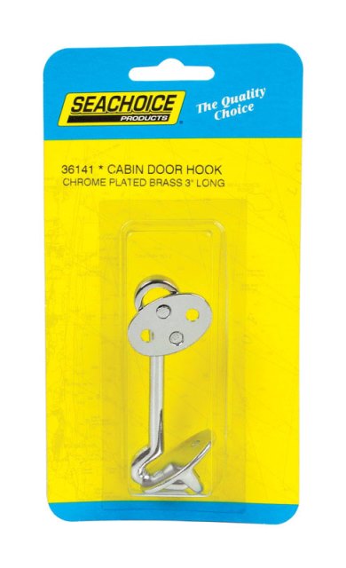 36141 Chrome Plated Brass Cabin Door Hook 3 in.
