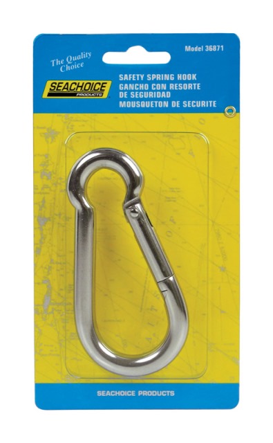 Stainless Steel 4 in. L X 3/8 in. W Safety Spring Hook 1 pk