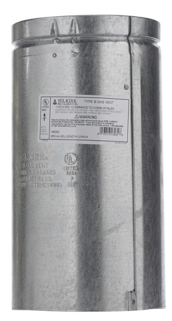 Picture of Selkirk 186082 Adjustable Round Gas Vent Pipe  6 x 12 in. - pack of 2