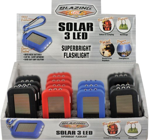 Picture of Blazing LED 302501 Solar Keychain Flashlight- pack of 24