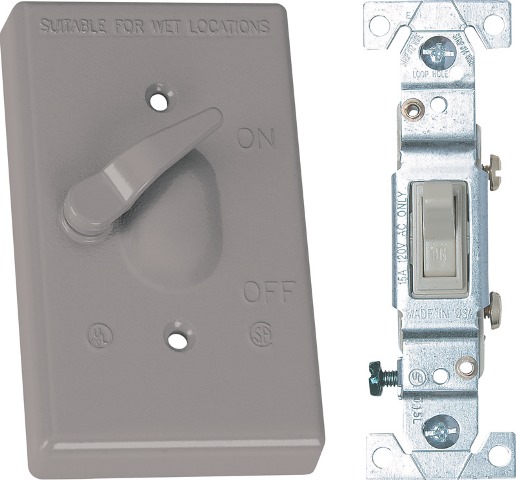 14216 Weatherproof Toggle Switch Cover  Gray
