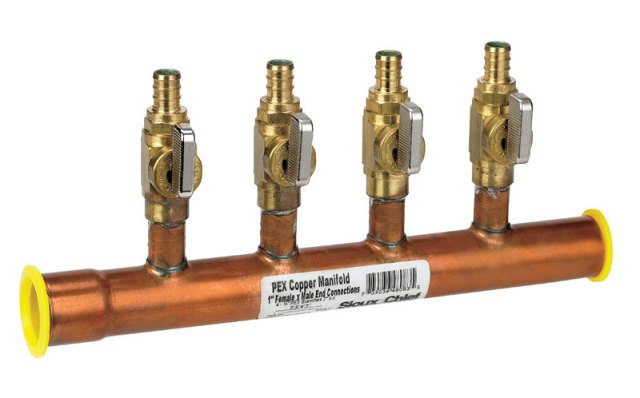 Picture of Sioux Chief 672XV0431PK Pex Copper Manifold with Valve  1 in.